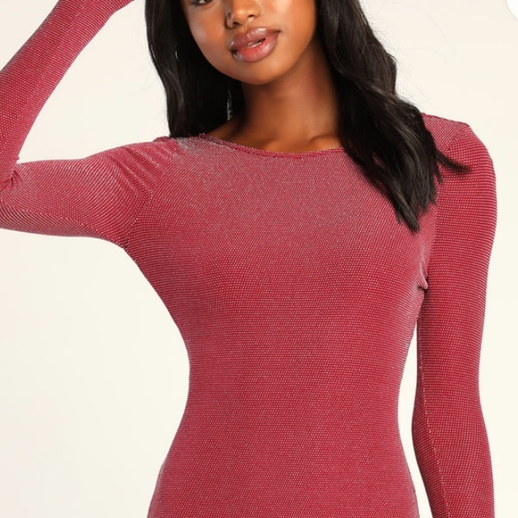 HP🥳NWT Lulus red and silver body on dress - Picture 3 of 3